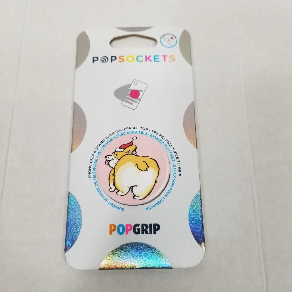 New Popsockets PopGrip A Corgi Christmas Phone Grip & Stand Swappable Top 803165